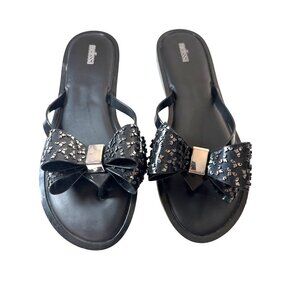 Melissa Made in Brazil  Womens Sandals Bows Black Size 10